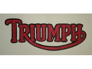 Triumph motorcycle 10" synthetic leather back patch red/black